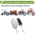 thumbnail image 7 of Unique Bargains Universal Motorcycle Rear View Mirrors Adjustable Side Rearview Mirror Aluminum Alloy Plastic 1 Set Black Silver Tone M8/M10 Polygonal Shape, 7 of 7