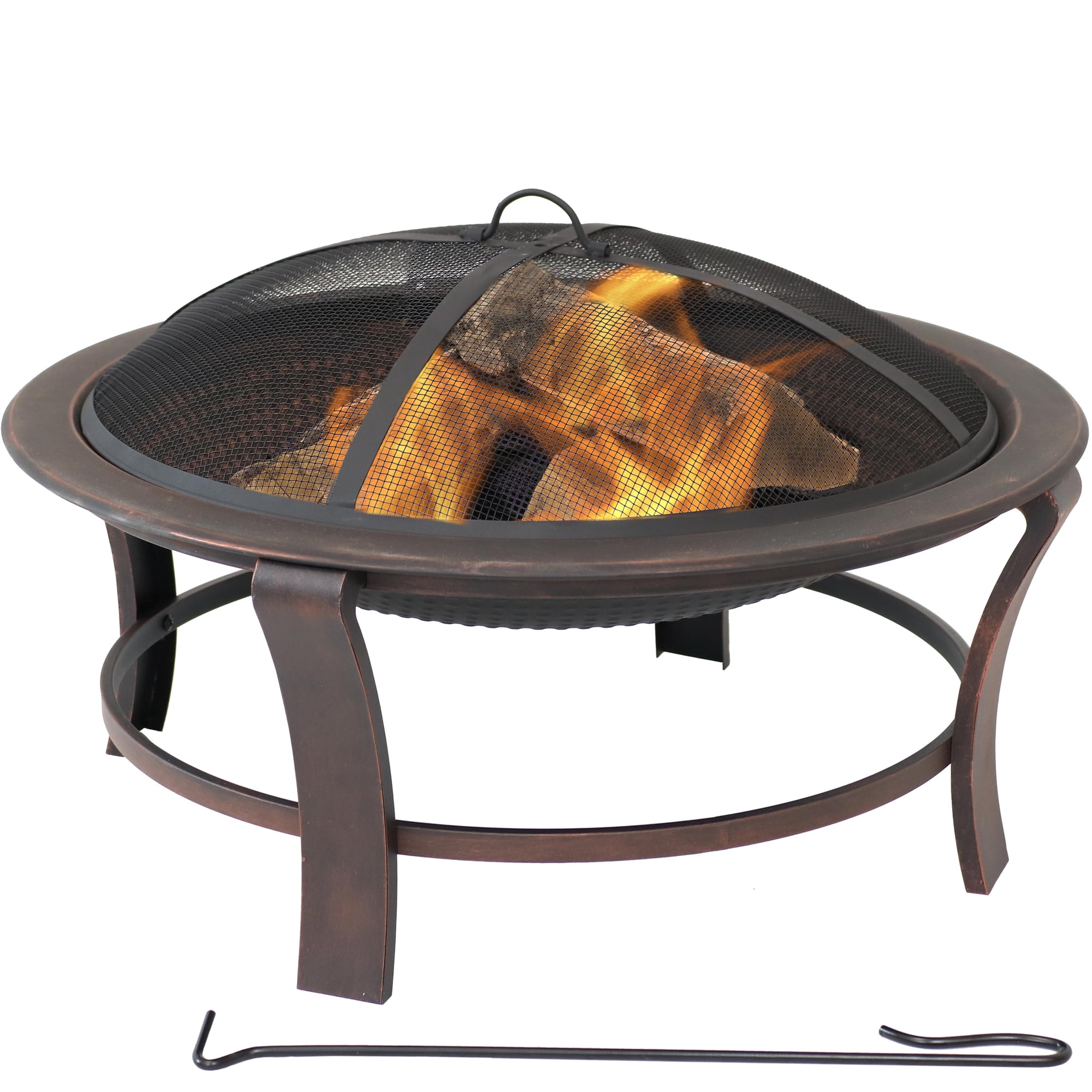 Sunnydaze 29-Inch Elevated Wood-Burning Fire Pit Bowl with Stand - Includes  Spark Screen, Wood Grate, and Poker | Walmart Canada