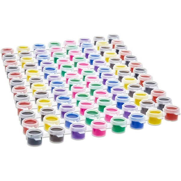12 Strips 96 Acrylic Paint Pots with Lids for Kids in Bulk, Arts Crafts