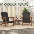 thumbnail image 4 of Costway Patio Adirondack Chair with Rattan Padded Seat Wide Armrests & Hidden Cupholder Brown, 4 of 9