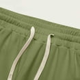 thumbnail image 6 of Hxshgdsn Men's Pants Men Solid-Color Sports Casual Breathable Running Drawstring Zipper Pocket Pants Elasticity Ankle Pants Green M, 6 of 8