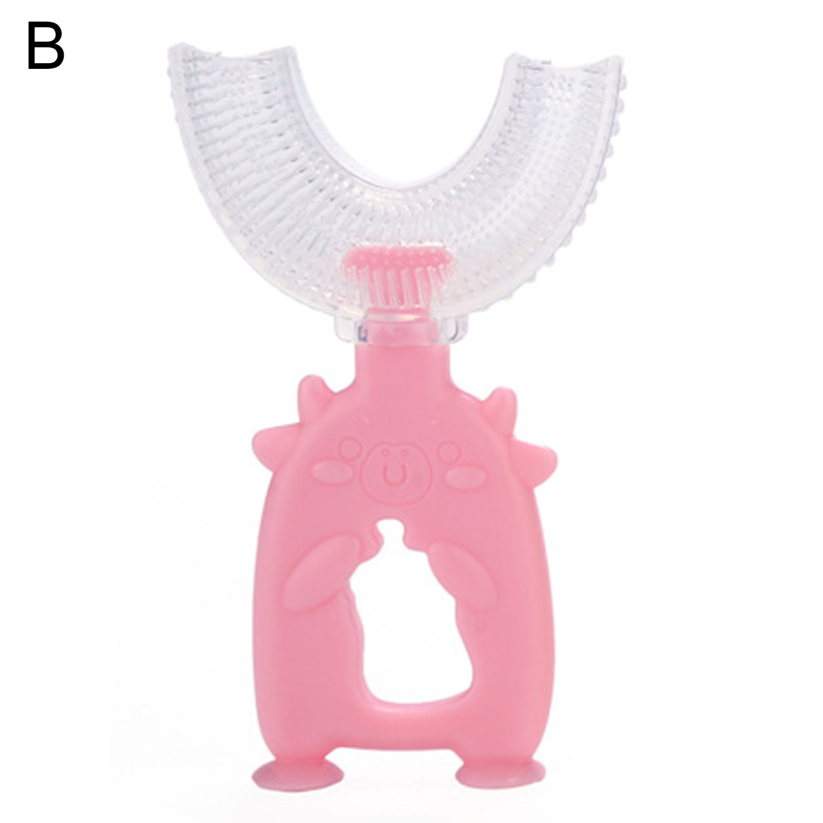 Kids Toothbrushes ,All Rounded Cow Design Children U Shape Toothbrush,360掳 Oral UShaped