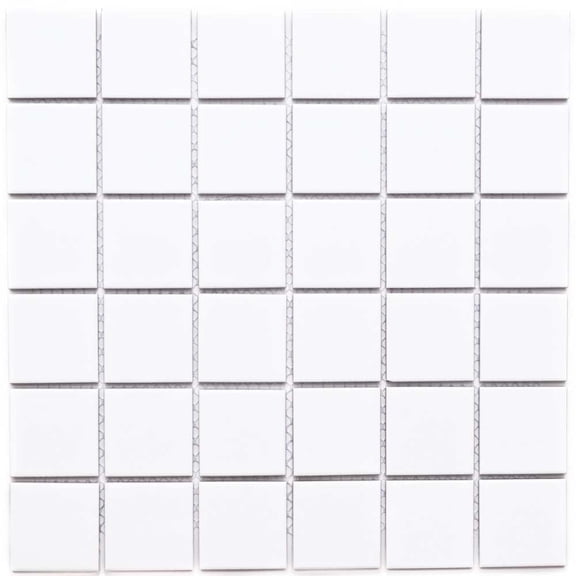 The Tile Life Cube 12" x 12" White Matte Porcelain Mosaic Floor and Wall Tile 11-Piece