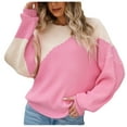 thumbnail image 1 of Fesfesfes Women Sweater Tops V-neck Loose Knitting Sweater Casual Long Sleeve Tops Clothes Sale, 1 of 9