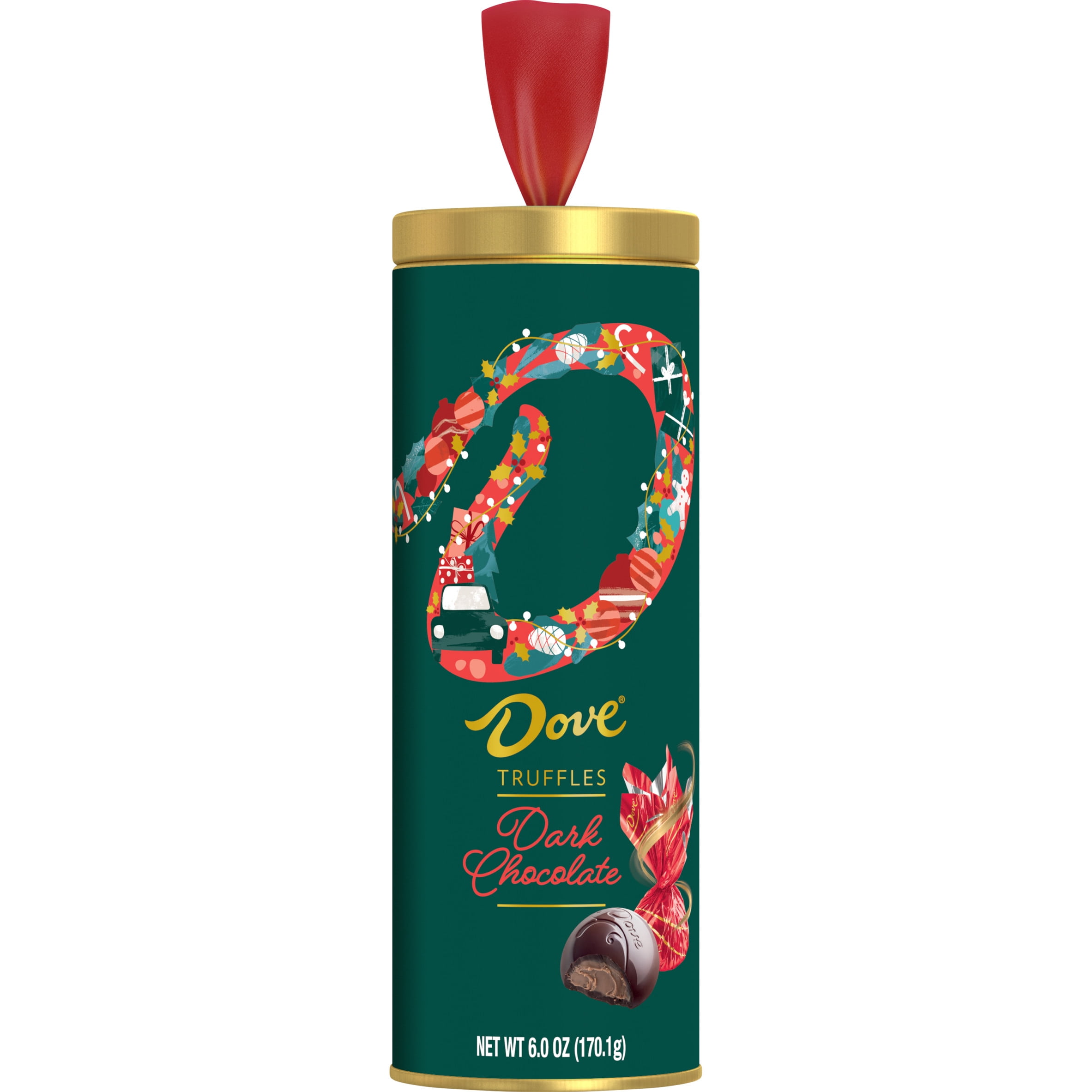 DOVE Dark Chocolate Truffles Holiday Tin 6oz