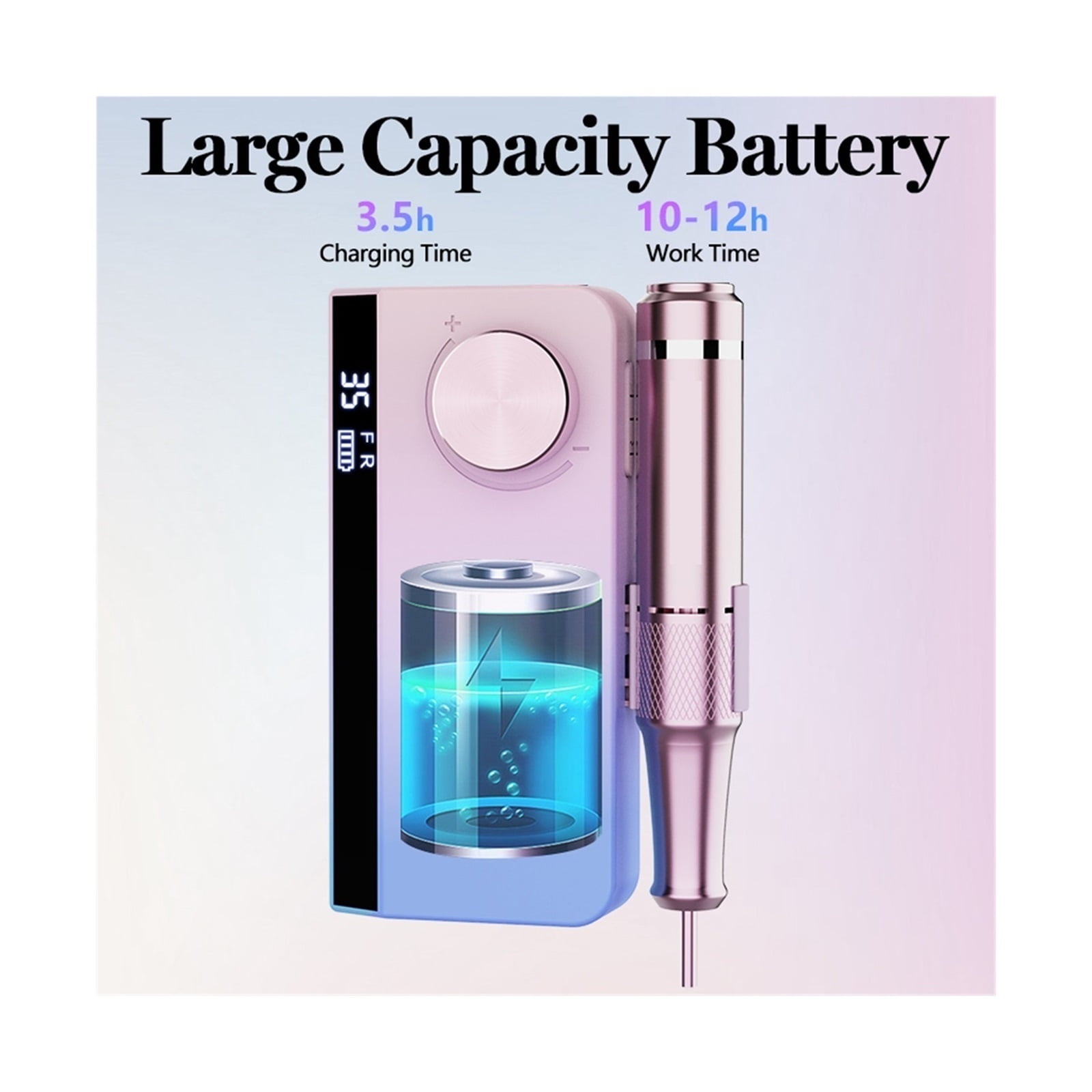 Electric Rechargeable 35000RPM Nail Drill,Portable Nail Drills For Acrylic/Gel Nails, Professional Nail Tools For Manicure Pedicure ,Low Noise