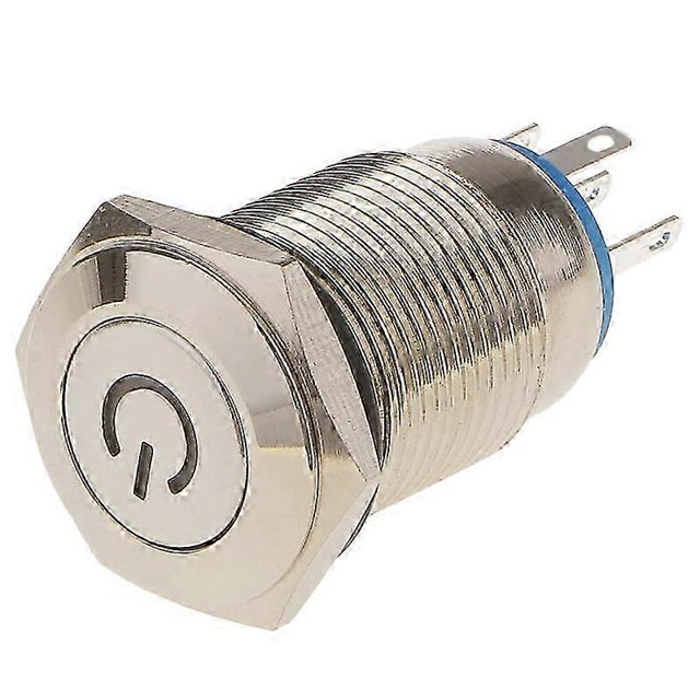 16MM Metal Push Button Switch Button, Waterproof Reset Type Start Button Electronic Switch Green