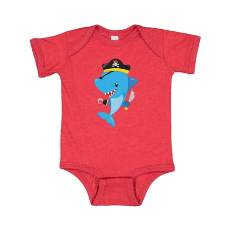 

Inktastic Pirate Shark Shark Wearing Pirate Hat Blue Shark Gift Baby Boy or Baby Girl Bodysuit