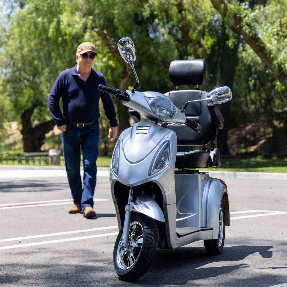 SKRT Large 3 Wheels Mobility Scooter (XW-E02), Electric Heavy Duty Wheelchair Device, 500 LBS Capacity for Seniors & Adults, Speed Adjust, Seat Extension