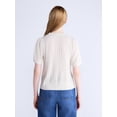 thumbnail image 3 of Free Assembly Women’s and Women's Plus Pointelle Sweater with Puff Sleeves, Sizes XS-4X, 3 of 5