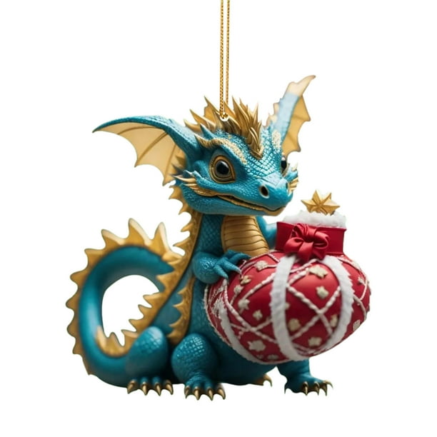Colgante Navideño Con Forma De Dragón Volador Colgantes Para Árbol De Navidad Adornos Para El Coche Decoraciones Para El Hogar Colgante Plano De Acrílico
