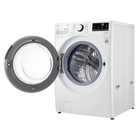 LG - 4.5 Cu. Ft. High-Efficiency Stackable Smart Front Load Washer with Steam and 6Motion Technology - White