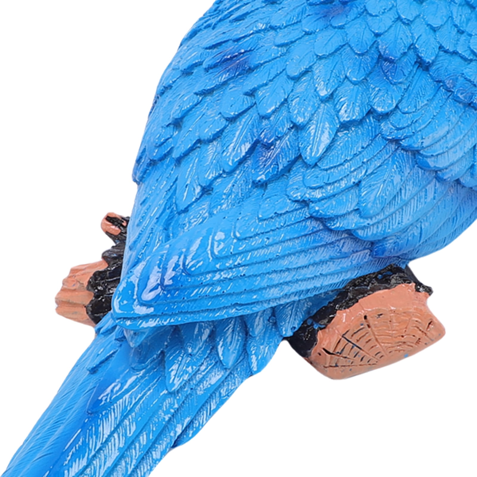 M Buder Lifelike Resin Parrot Statue Tree Hanging Wall Mount Decor for Garden Courtyard Outdoor Sculpture Bird Figurine Right Blue (13.78 inches / 35 cm) Weatherproof UV Resistant Yard Art