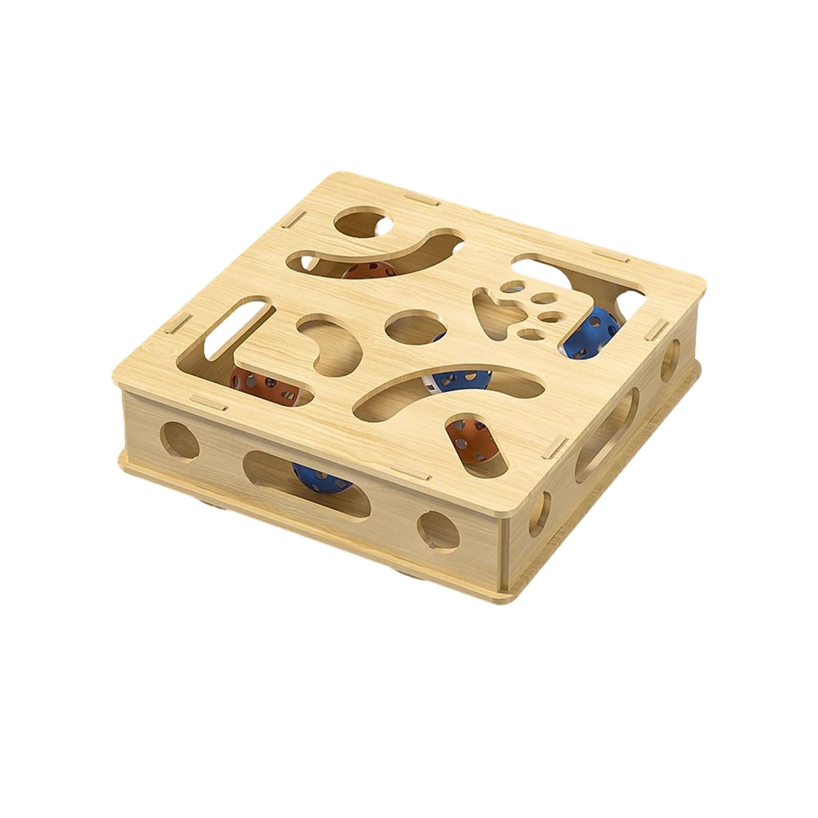 Pet Box Interactive Digging Construction Scene Puzzle Toy - Indoor Pet Puzzle Game Mental Stimulation Exercise, Random Color Balls, Cats Small Dogs