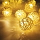 thumbnail image 3 of Rattan Lichterkette Solar Warmweiß, 20 LEDS 4.8M 2Modes Außen Lichterketten Solar Lampions Wasserdicht Weihnachtsbeleuchtung für Gärten Häuser Outdoor (Warmweiß), 3 of 5