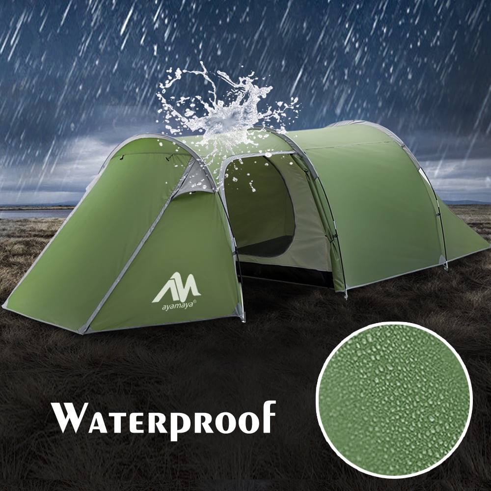 4/5 Person Family Tunnel Tent for Camping,iClover 2 Room Ultralight Backpacking Tent with Front Vestibule, Waterproof Double Layer Classic 4 Season Tents, Easy Setup for Outdoor Sports