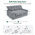 thumbnail image 6 of BEHOST 55" Loveseat Couch with Extra Deep Seats, Chenille 2-Seater Sofa with Side Storage & 2 Pillows，Cloud Sofa for Living Room & Small Spaces，Dark Gray, 6 of 10