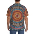 thumbnail image 5 of Disketp Men's Hawaiian Mandala Print Shirts Button Down Holiday Beach Shirts-Small, 5 of 7