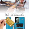 thumbnail image 4 of Design for Samsung Galaxy Note 20 5G Wallet Phone Case with Tempered Glass Screen Protector Credit Card Holder Slot, Leather Stand Kickstand Magnetic Back Flip Protective Cover Cases Blue, 4 of 12