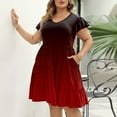thumbnail image 2 of Vestido de Manga Corta para Mujeres, Vestido de Cuello Redondo de Bolsillo de Impresión Casual Hecho de 95% Poliéster 5% Spandex para Primavera Verano, Vestido de Verano para Mujeres, 2 of 6