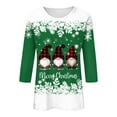 thumbnail image 4 of larppty Christmas Shirts for Women Trendy Xmas Gnome Graphic Tees 3/4 Sleeve Tops Crewneck Blouses Holiday Tshirts (Green, M), 4 of 4