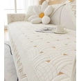thumbnail image 4 of Nvzi Cotton Quilted Embroidery Sectional Couch Cover Furniture Protector Cover-35.4*62.9inch,White, 4 of 5