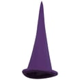 thumbnail image 2 of TiaoBug Christmas Elf Hat Dwarf Hat Long Pointed Witch Hat Storybook Character Costumes Purple One Size, 2 of 3