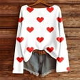 thumbnail image 2 of Tiweut Women Valentines Day Sweater Long Sleeve Embroidery Heart Sweater Oversized Knitted Pullover Jumper Tops,White,S, 2 of 4