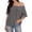 Grey, variant on Womens Button Down Blouse Summer Casual Off Shoulder Short Sleeve Fashionable Loose Fit Long Sleeve Tops for Women Pink,S