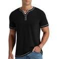 thumbnail image 3 of Iceglad Mens Henley Shirts Short Sleeve T Shirt Fashion Casual Slim V Neck Shirts, 3 of 9