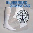 thumbnail image 4 of 72 Pairs Of Yacht & Smith 28 Inch Wholesale Men's Long Tube Socks, Cotton Sport Tube Socks Size 10-13 (White), 4 of 7