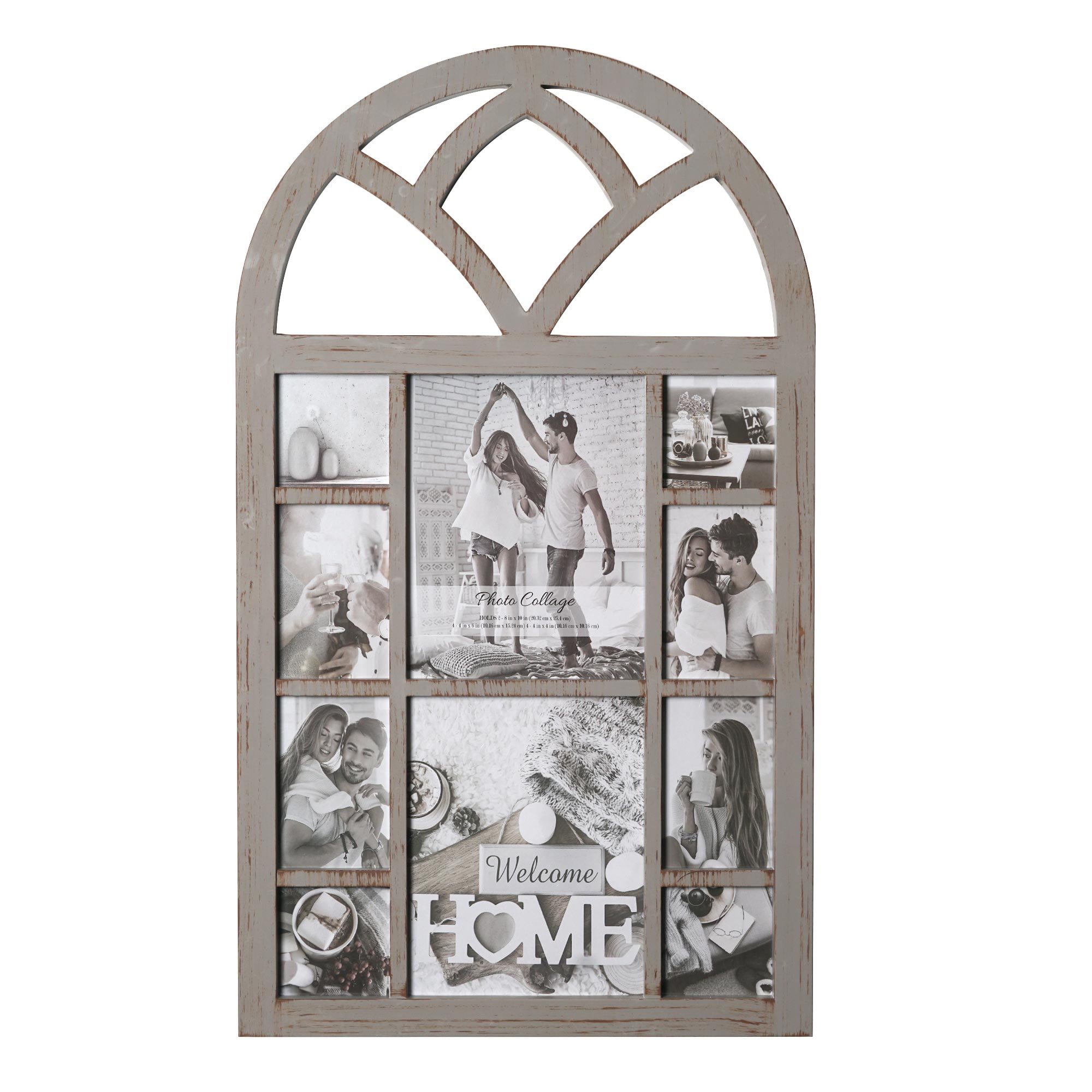 at Home 6-Opening Windowpane Collage 4 x 6 Photo Frame