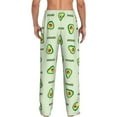 thumbnail image 3 of Uemuo Green Avocado Pattern Men's Wide Leg Palazzo Lounge Pants with Pockets Light Weight Loose Comfy Casual Pajama Pants-Medium, 3 of 9