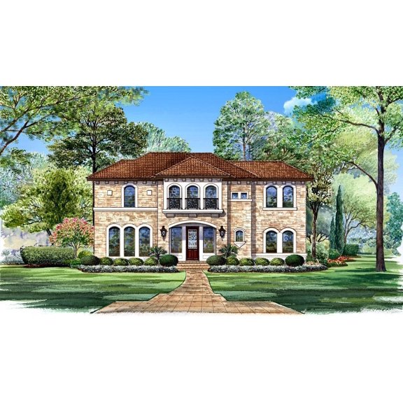 015-809: Luxury Traditional 3 Bed, 4 Bath Luxury Home Plan, 3771 Sq Ft: Full Blueprints with License to Build by Home Plan Marketplace - Lesuto