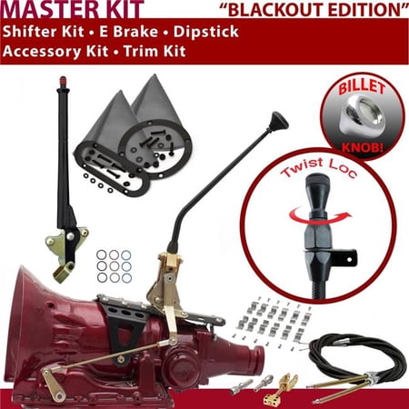 American Shifter C4 Shifter Kit Black 12 in. E Brake Cable Clamp Trim Kit Dipstick for F8231