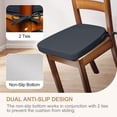 thumbnail image 6 of 17 x 16 x 2 inch Indoor D-shaped Kitchen Dining Chair Cushion, Charcoal Gray, Set of 4, 6 of 10