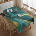 thumbnail image 2 of Teal Gold Marble Pattern Rectangle Tablecloth 60"x84",Waterproof Polyester Rectangle Table Cloth, Wipeable Spillproof Polyester Tablecloth for Dining, Camping, Indoor and Outdoor, 2 of 5