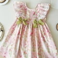 thumbnail image 4 of WOYY Girl Lace Ruffle Sleeveless Floral Dress Summer Bow Princess Dress, 4 of 8