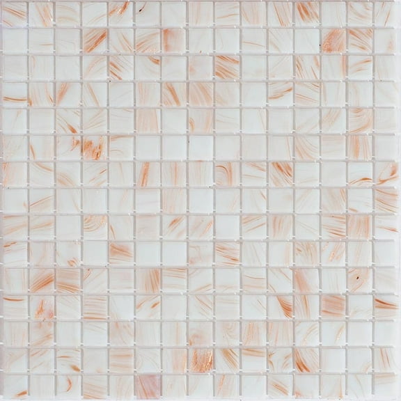 Celestial 12 in. x 12 in. Glossy Bone White Glass Mosaic Wall and Floor Tile (20 sq. ft./case) (20-pack)