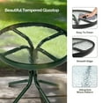 thumbnail image 3 of Zimtown 18in Round Tempered Glass Outdoor Patio Side Table, Metal Frame End Table, Green, 3 of 8