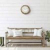 Presentime & Co Farmhouse Series, Rustic Woven Clock, 10.5 inch, Natural Woven Water Hyacinth/Sea Grass. Wall Sculpture, Wall Art and Timepiece for Home Decoration/Wall Decoration/Farmhouse Décor.