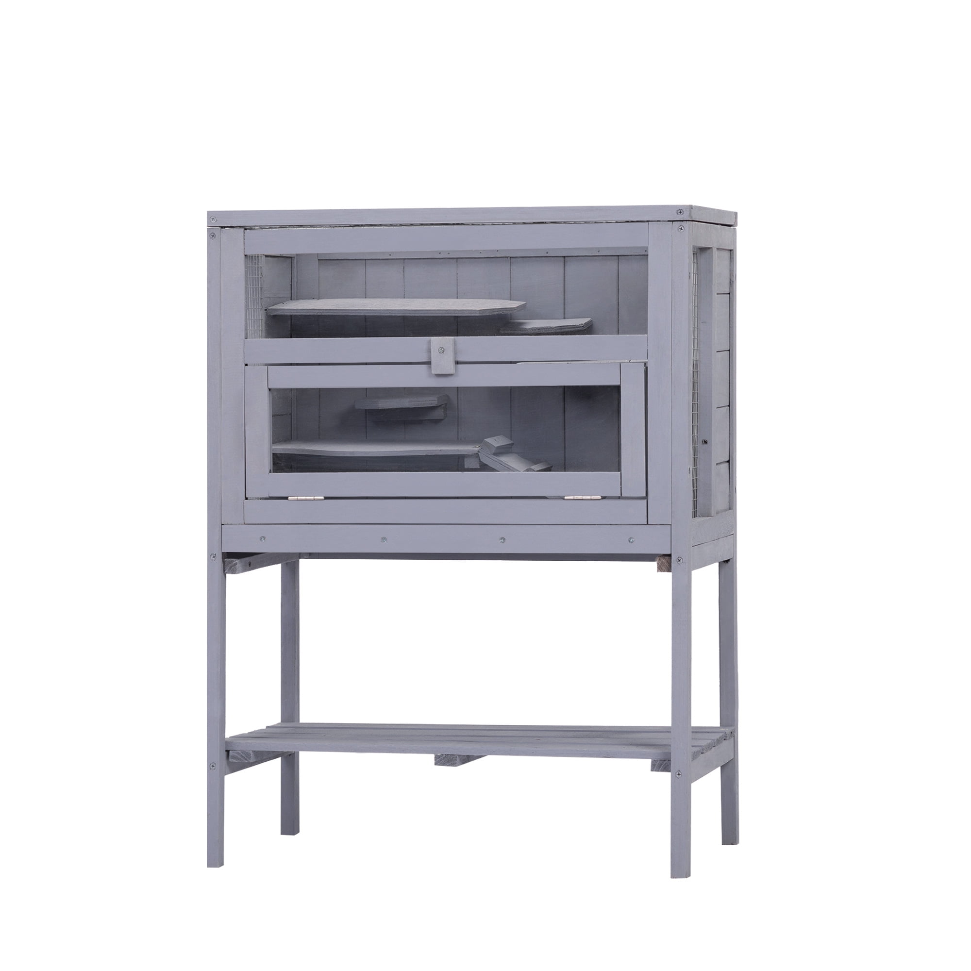 Pefilos 33" H Wood Guinea Pig Hutch Large Hamster Cage, Animal Cage for Rat, 4-Tier Indoor Small Animal Pet House with Storage Cabinet, Light Beige Pefilos 33" H Wood Guinea Pig Hutch Large Hamster Cage, Animal Cage for Rat, 4-Tier Indoor Small Animal Pet House with Storage Cabinet, Light Beige