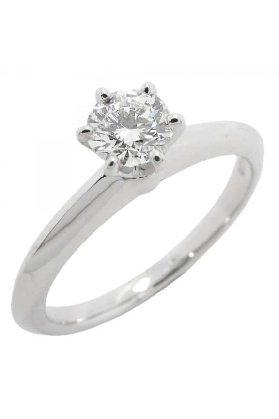 Pre-Owned Tiffany & Co. Solitaire Ring, 1PD (One Diamond), Pt950 Platinum, 0.34ct Diamond, Size...