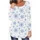 thumbnail image 2 of Camiseta informal para mujer, blusa estampada de manga larga con cuello redondo y fruncido Pompotops  FGAJ9533, 2 of 6
