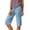 1# Light Blue, variant on Bermuda Shorts for Women Linen Shorts Knee Length Casual Summer Capri Pants Pull On Long Shorts Khaki S 13" Inseam
