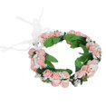 thumbnail image 3 of Blantye Corona de Flores Artificiales Corona Guirnalda Diadema niña Accesorios para el Cabello Sombreros para Suministros de Boda(Rosado), 3 of 14