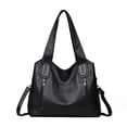 thumbnail image 4 of PRIYAL Stylish Black for Women Large Capacity Tote with Secure Zip Closure, Adjustable Strap Multiple Compartments, Perfect for Everyday Use, Versatile Carry Bag Sleek Modern Tote Decorative Zippers, 4 of 14