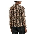thumbnail image 2 of I.N.C Womens Floral Ruffled Blouse, Metallic, X-Large, 2 of 2