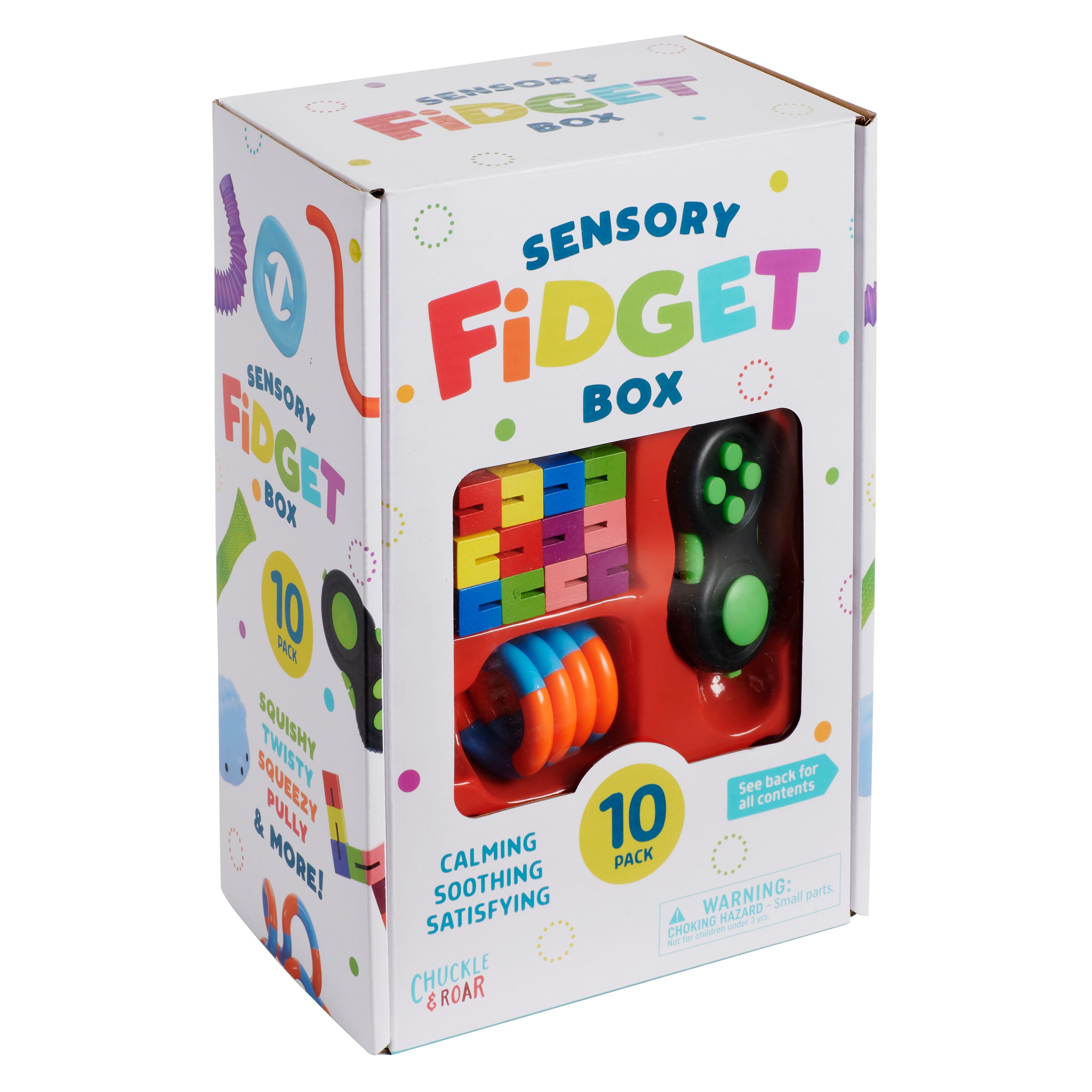 Chuckle & Roar 10-pack Sensory Fidget Box, Learning Toy for Children Aged 3 and Up