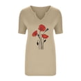 thumbnail image 4 of Birdeem Mode Décontractée pour Femmes Blouses à Manches Courtes Imprimées Col en V T-Shirts Hauts, 4 of 12